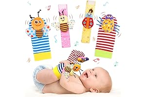 Bloobloomax Baby Rattles, Wrist Rattle Socks for 0-12 Month Infants