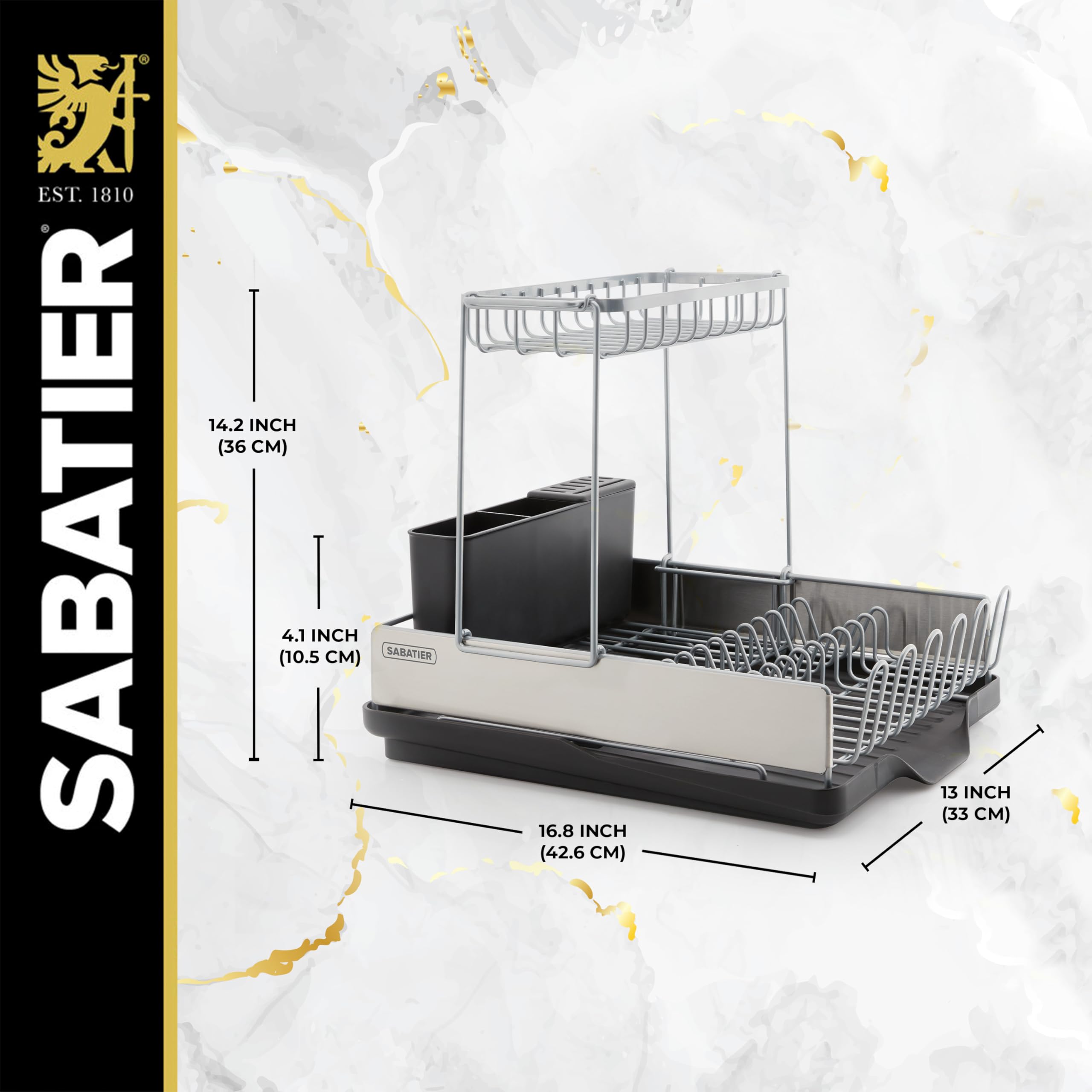 Amazon.com - Sabatier Dish Drying Rack with Second Tier, Rust