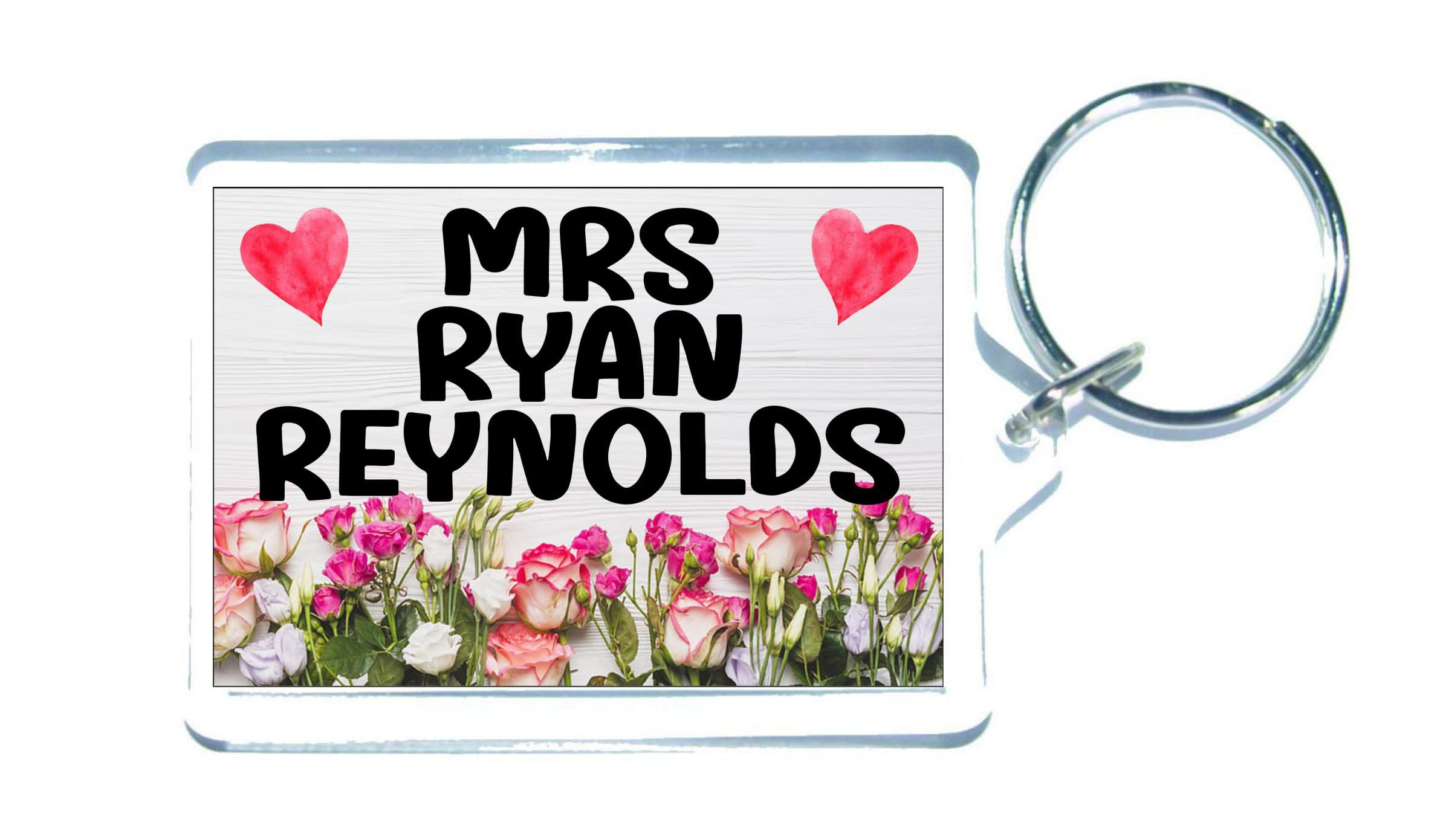 Decalarama Clear Mrs Ryan Reynolds Keyring Gift – Fun Cute Novelty Movie Star Fan Present