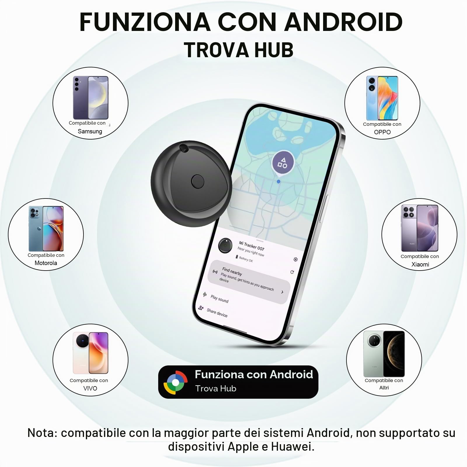 Raykit Tracker, Smart Bluetooth Tarcker funziona con iOS Find My App (Android non supportato), batteria sostituibile, trova chiavi e localizzatore di oggetti per bagagli, zaini (nero profondo, 4)