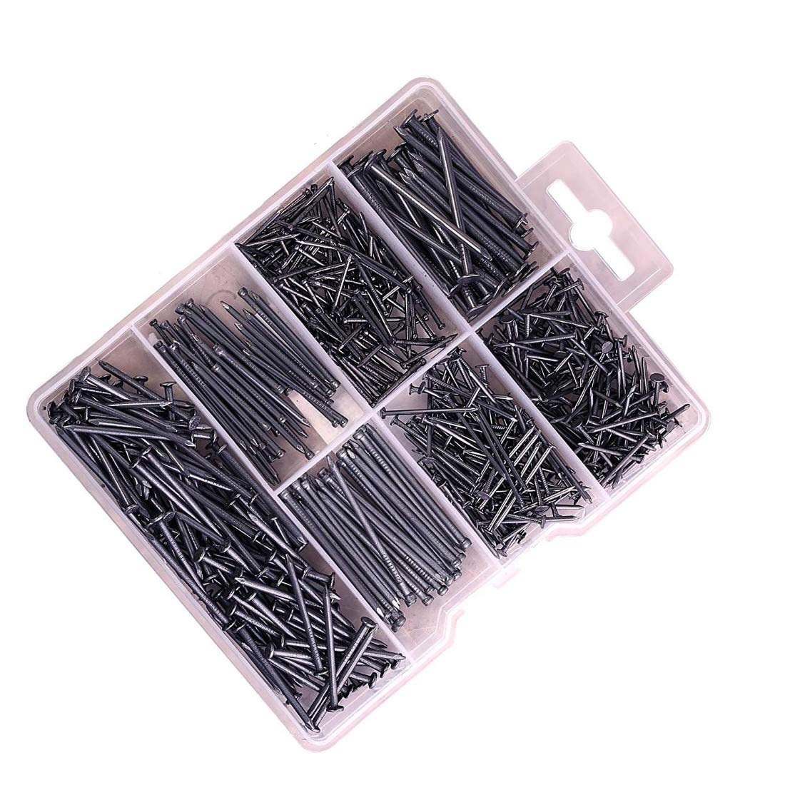 DIY Crafts Pack of 150 Pcs, Small Nail Box, Hardware Nail KIT, Picture Hanging Nails, Finish, Wire, Brad and Common Use. This Kit Comes in an Organized (Pack of 150 Pcs, Small Nail Box)