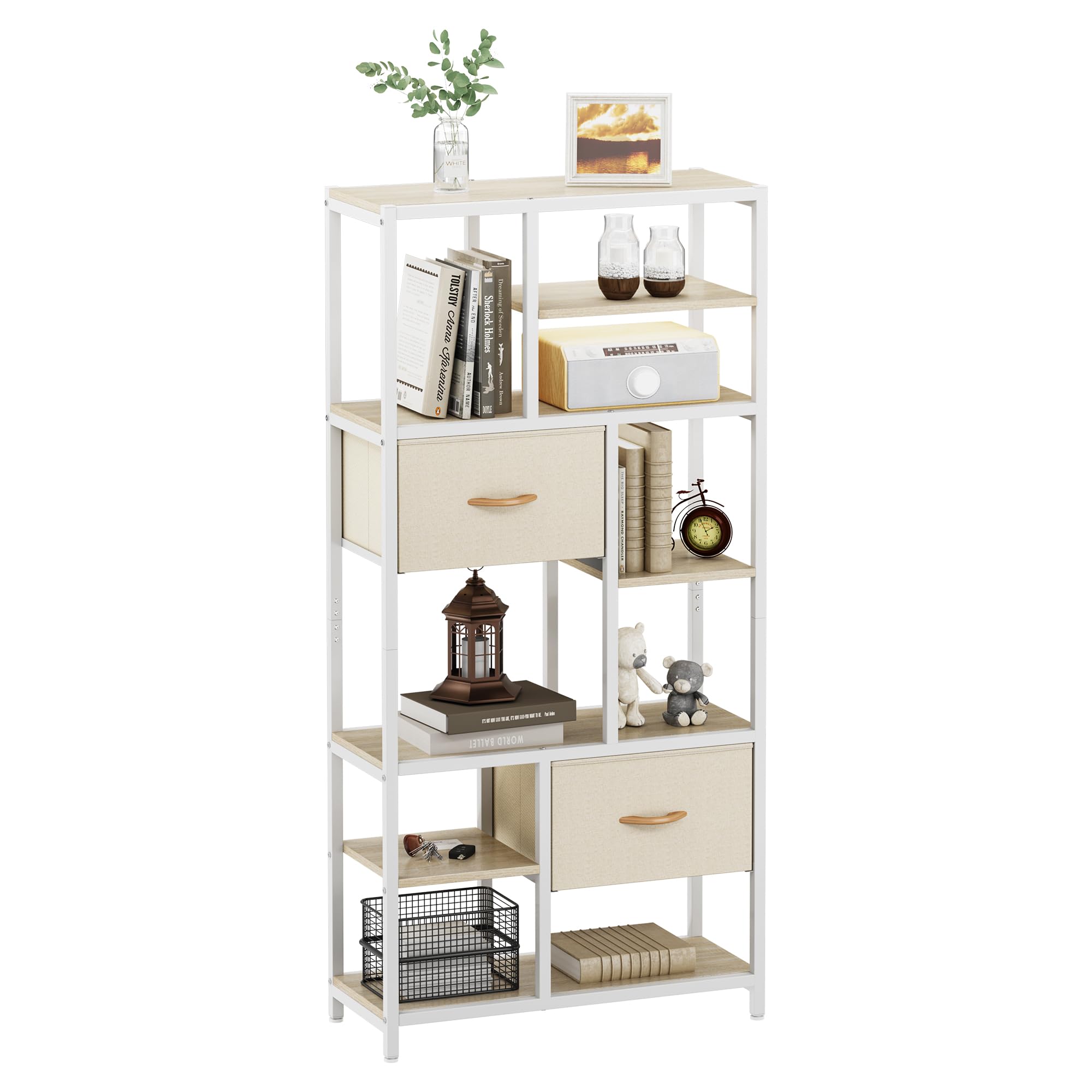 Libreria A 6 Ripiani Con Struttura In Acciaio Per Soggiorno Ufficio Ingresso Altezza 186 Cm Stile Industr 12 0005455 99469660