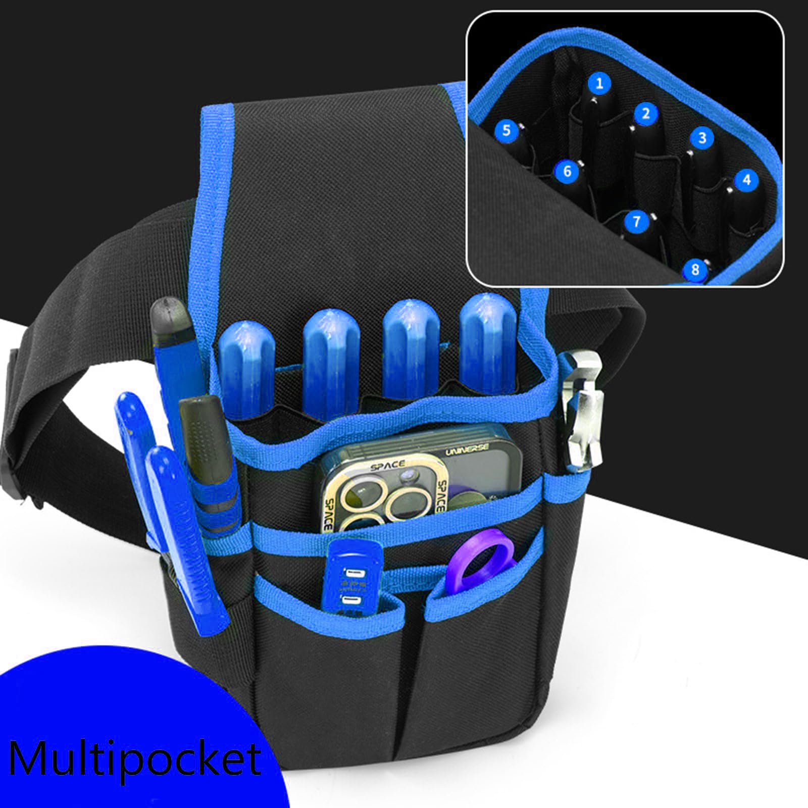 Werkzeugtasche 12 Zoll Aus Canvas - Mit 8 Fächern & Schultergurt Für Profis