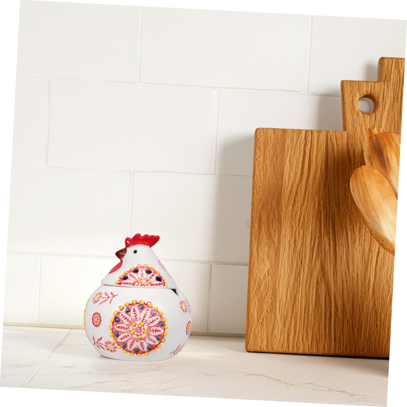 Pot À ÉPices En CéRamique Forme De Poule Avec Couvercle Pour Rangement D'Assaisonnement BoîTe À Biscuits DéCorative Pour Cuisine Snacks Et FêTes De PâQues 5.31X4.33X4.33In