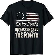 Vintage USA American Flag Unvaccinated Employee Of The Month T-Shirt for Women Men