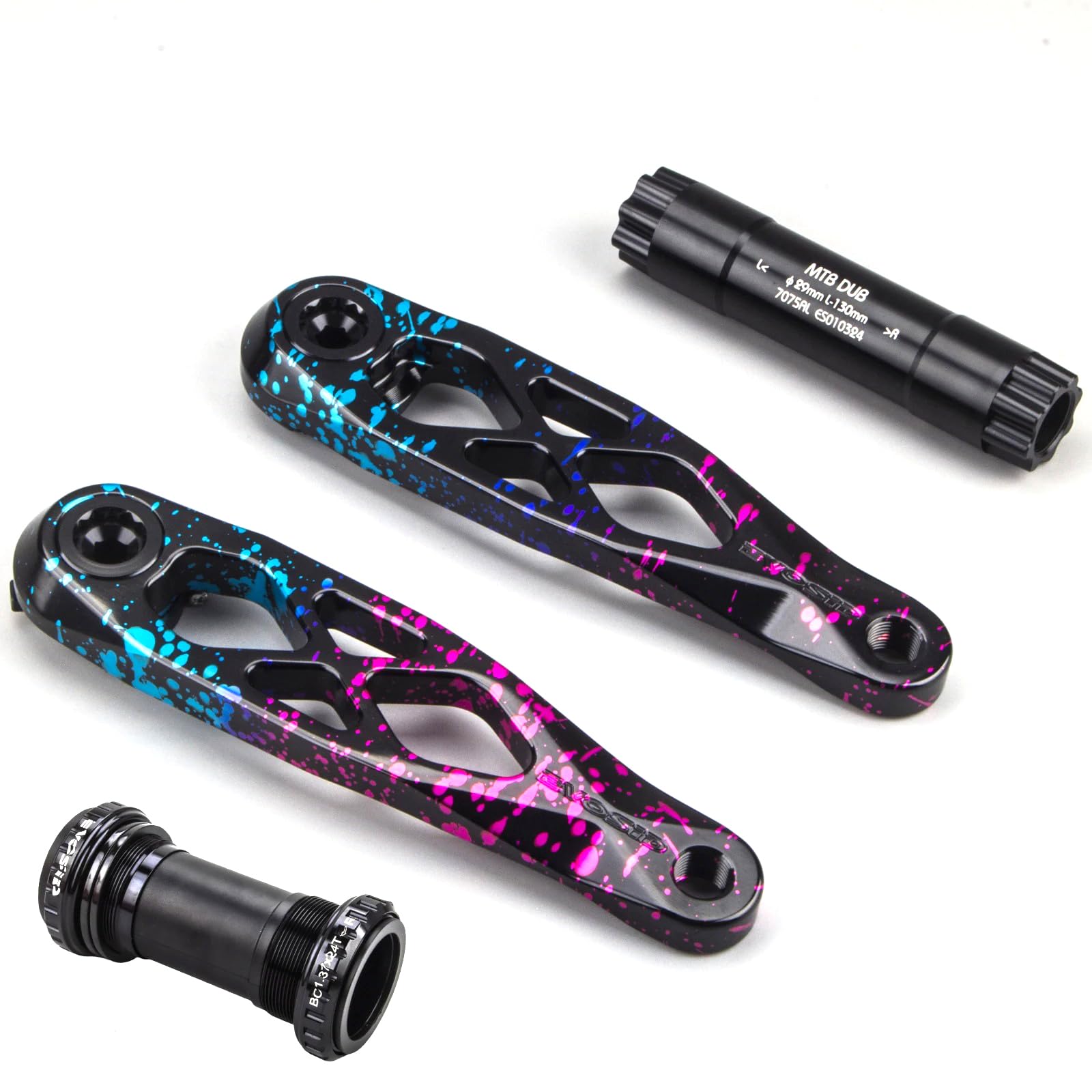 Photo 1 of MTB Bicycle Crankset DUB 29 R-SPEC Trail Enduro Bicycle Hollow Bike Crank 165/170/175mm Spindle CNC for E-BIKE (Rainbow Crank 170mm)