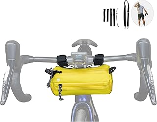 Lumiere & Co. Bolsa para Manillar de Bicicleta - Resistente, con múltiples Opciones de tamaño y Color - Correas elásticas Dobles, Clips y Cierre para un Ajuste Personalizable (Mini, Yellow)