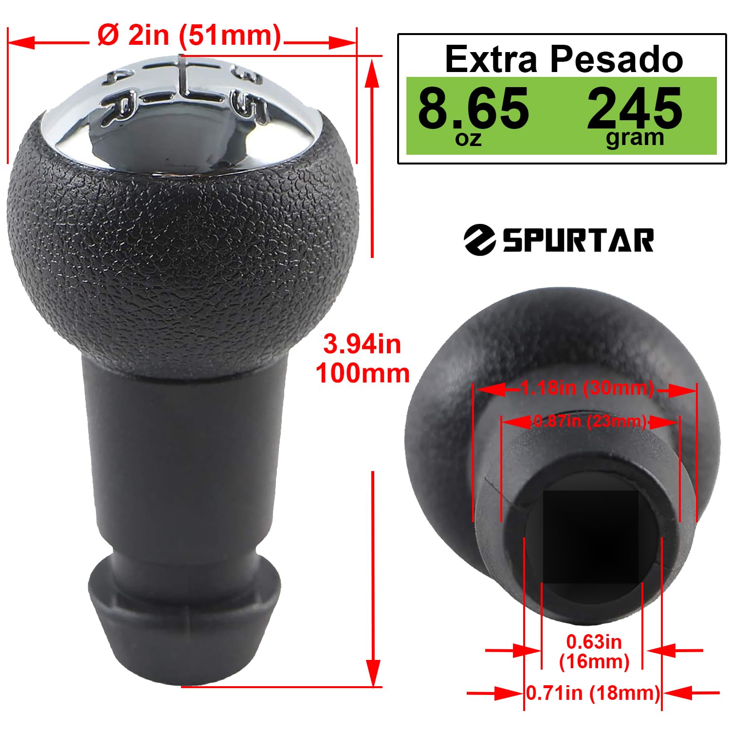 Spurtar Pomos de Palanca de Cambios 5 Marchas para Peugeot 206 207 208 306 307 1007 3008 Citroen C1 C2 C3 C4