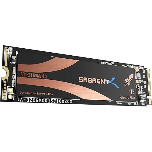 SABRENT 1TB Rocket Nvme PCIe 4.0 M.2 2280 Internal SSD Maximum Performance Solid State Drive (Latest Version) (SB-ROCKET-NVMe4-1TB).
