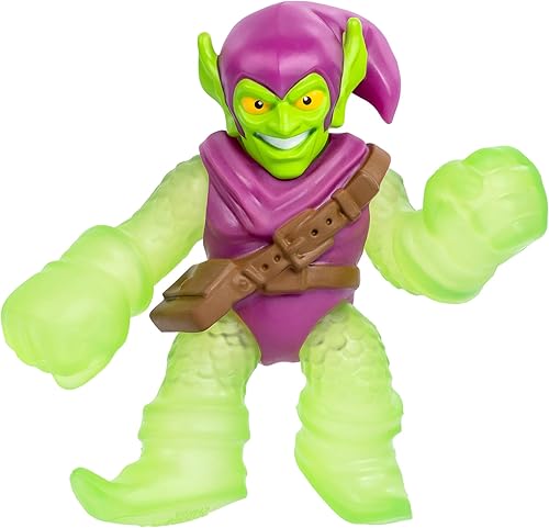 Miniatura 1 de Heroes of Goo Jit Zu Goo Shifters Marvel Edition Elástica Villano Goo Mejorado Green Goblin  Figura de juguete de Marvel súper blanda  Aplasta el