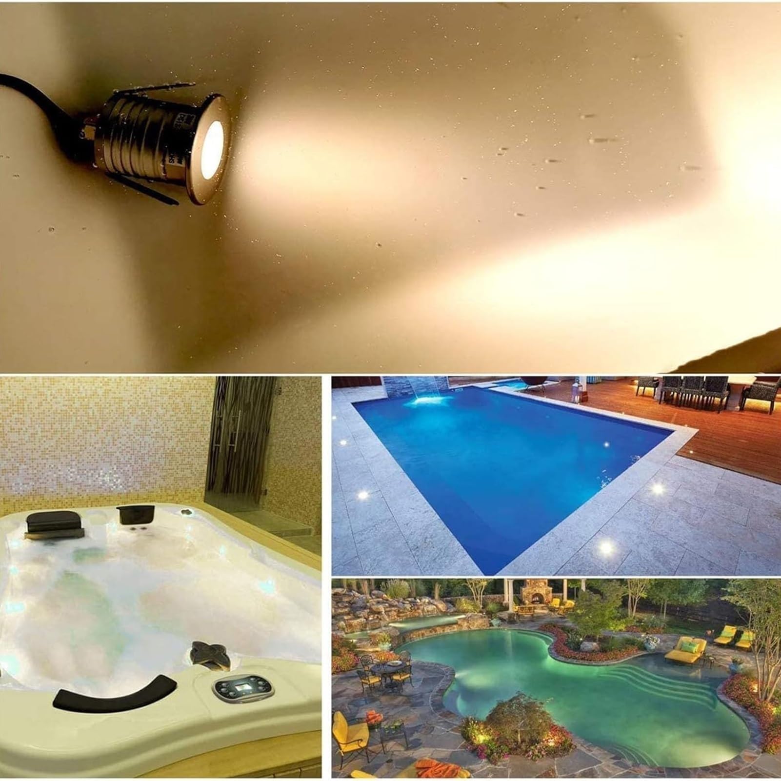 3W Faretto Subacquei - Faretti Piscina, Faretto Subacqueo Incasso, Mini Faretto Per Fontana DC 12V-24V, Luci Paesaggistiche Da Esterno A LED Impermeabile IP68, Per Fontane E Piscine Interrate(Cool whi