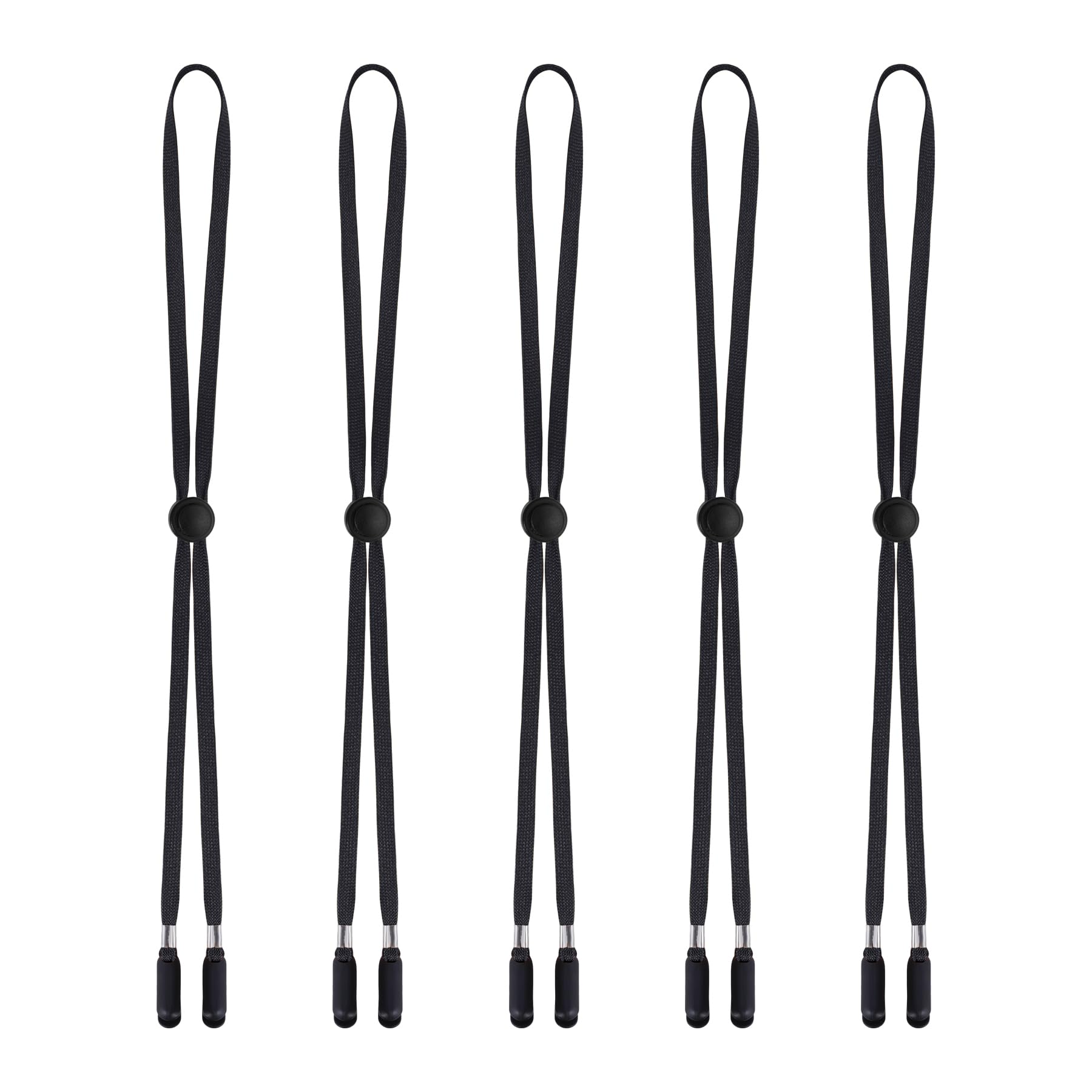 Sucrain 5 Pieces Adjustable Hat Strap Clips Hat Chin Cord for Golfing, Fishing, Boating