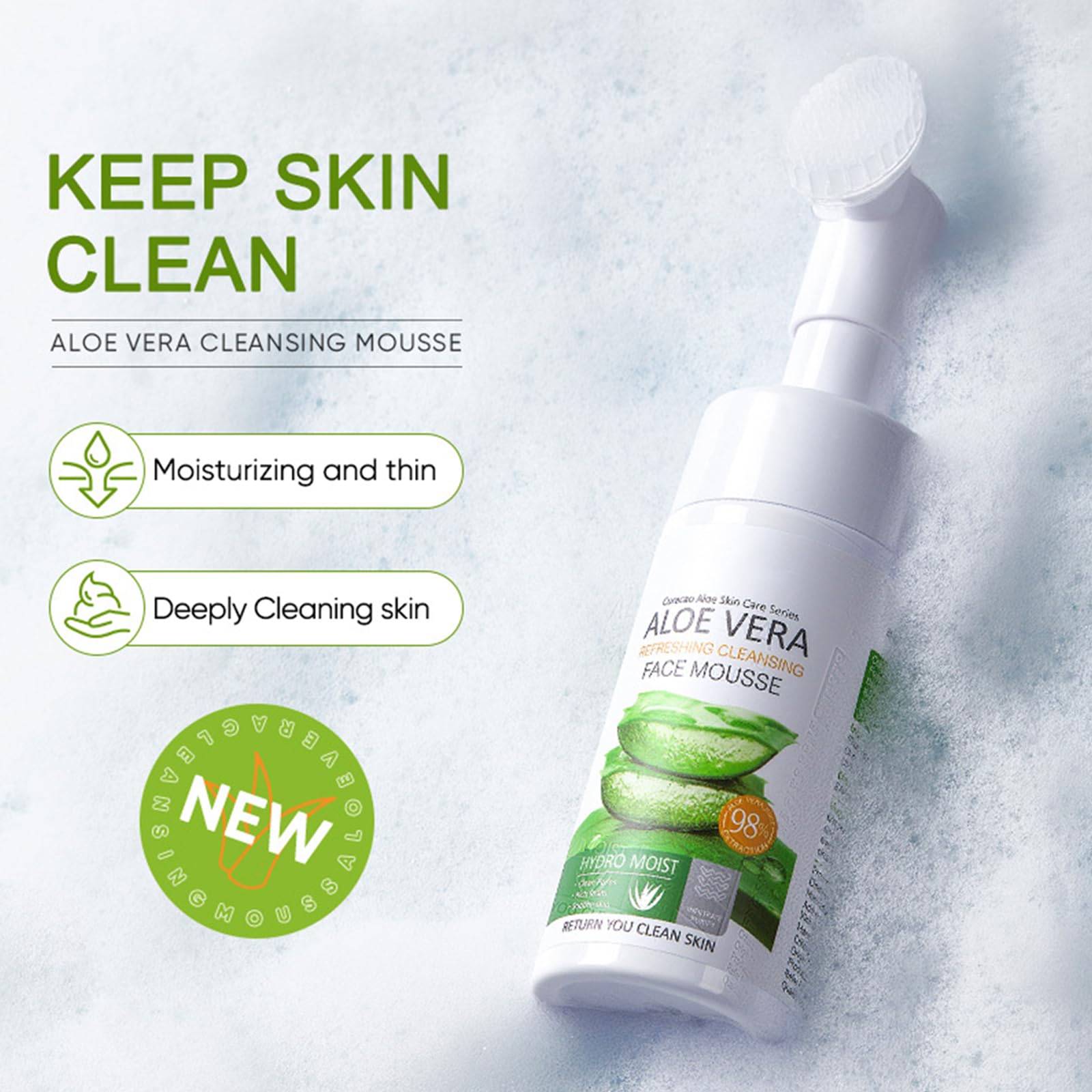 2PC Face Cleanser 120ml, Skin Cleanser, Deep Cleansing, Makeup Remover for Facial Cleansing, Gentle Facial Cleanser, Smooth Skin, Easy to Rinse, Exfoliating Naturally