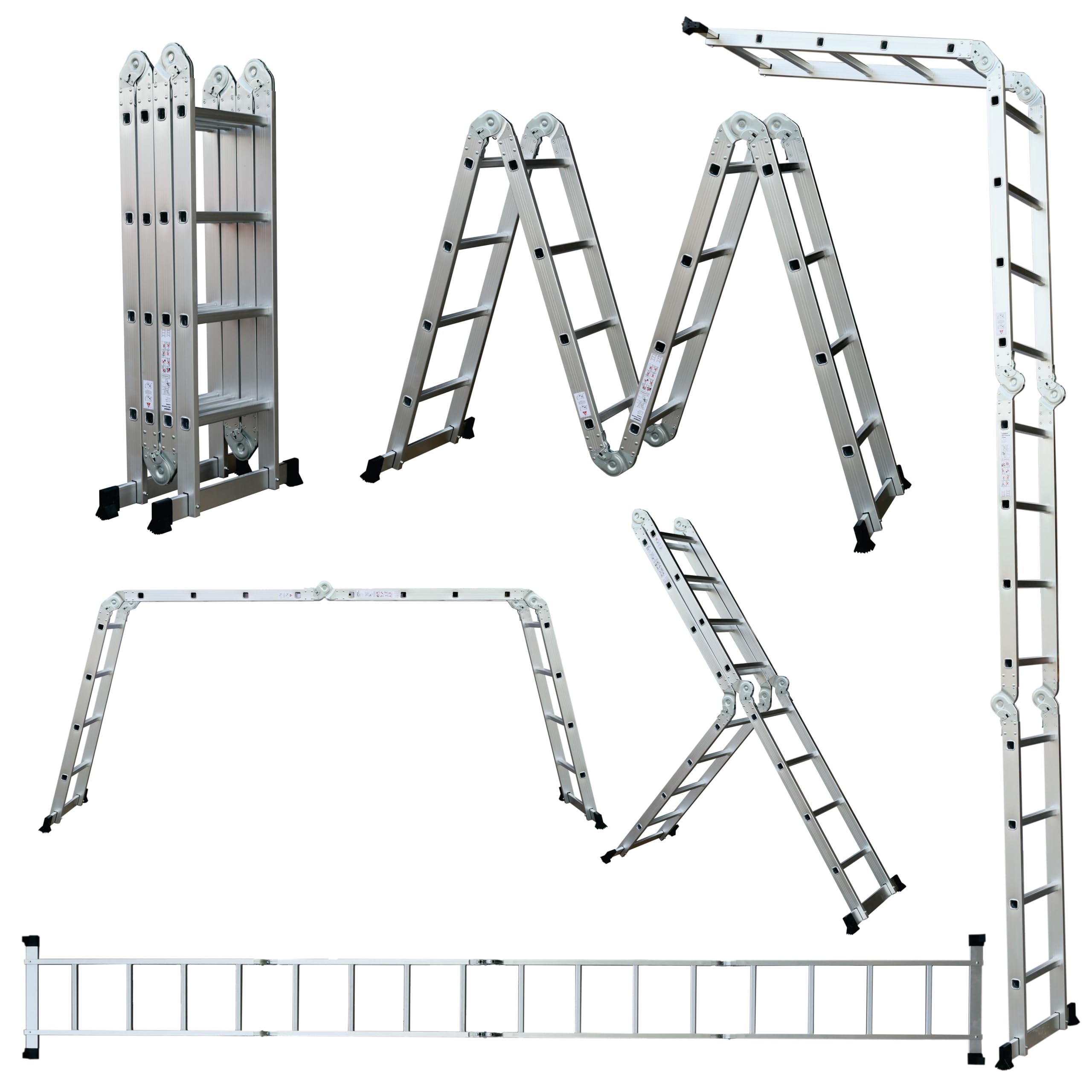 Aardwolf Quickfit 15.5 Ft (4 x 4 | 16 Step) |Portable & Compact Folding Aluminium Multipurpose Ladder | 2-Year Warranty| 150 KG Capacity
