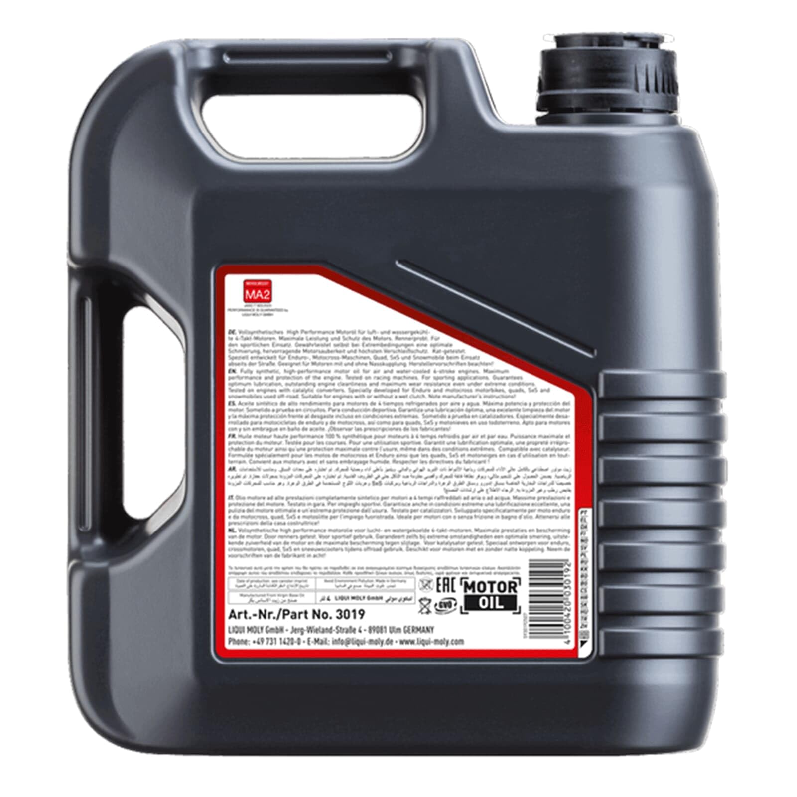Liqui Moly Motorbike 4T Synth 5W-40 Offroad Race | 4 L | Motorrad vollsynthetisches Motoröl | Art.-Nr.: 3019 | 3019, Motorbike 4T Synth 5W-40 Offroad Race