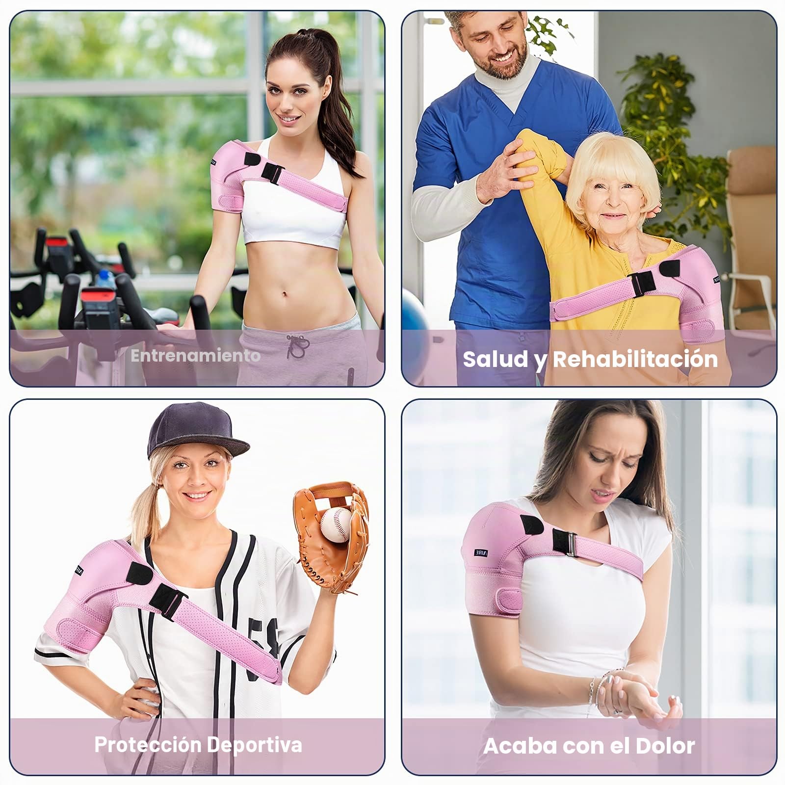Férula de hombro para recuperación de mujeres y hombres. Soporte de hombro ajustable para el puño rotador, alivio del dolor de articulaciones de CA, lesiones de hombro. Manga de compresión de hombro