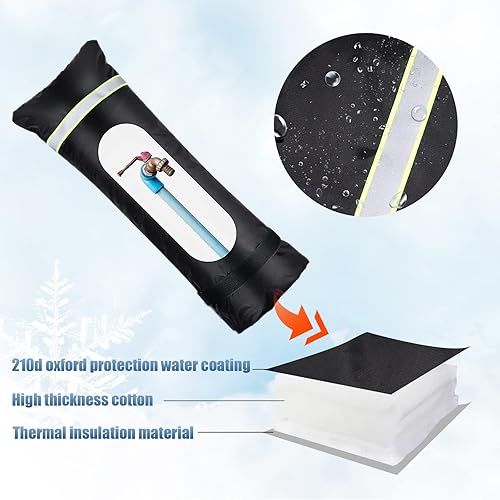 Miniatura 4 de Cubierta grande para grifo para exteriores con tira reflectante de invierno, calcetines de grifo de jardín, protección contra congelación, calcetín