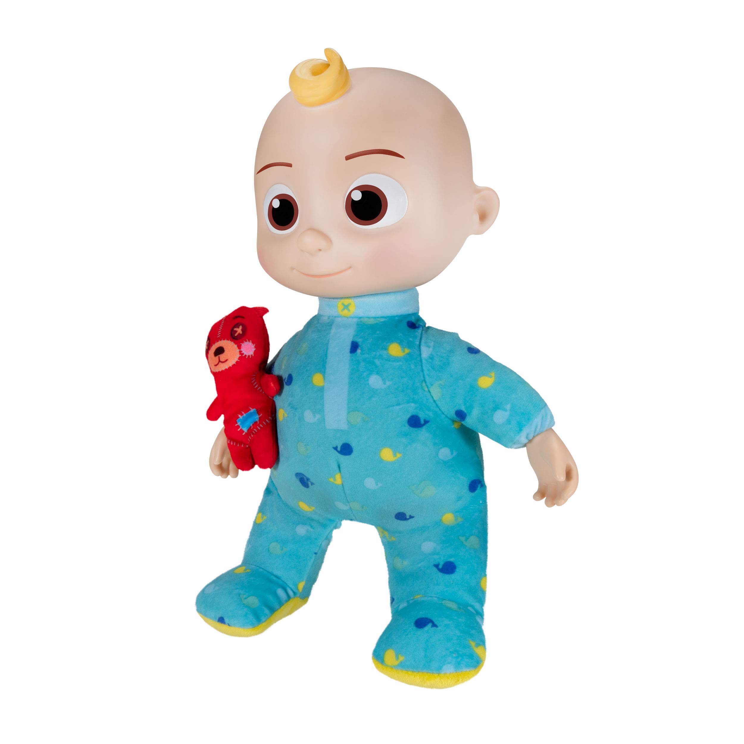 CoComelon CMW0146 - Muñeco de Peluche JJ Que Canta, con música y Osito, para la Hora de IR a al Cama (versión Oficial en alemán, Juguete a Partir de 18 Meses)
