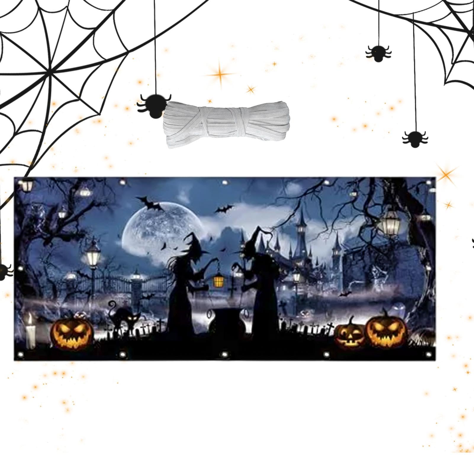 Bannière de porte d'Halloween lavable et résistante aux intempéries - 8
