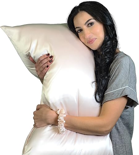 Miniatura 2 de Mulberry Park Funda de almohada 100% seda, 19 momme, seda de morera grado 6A, cierre de sobre profundo, marfilKing (20 x 36 pulgadas)