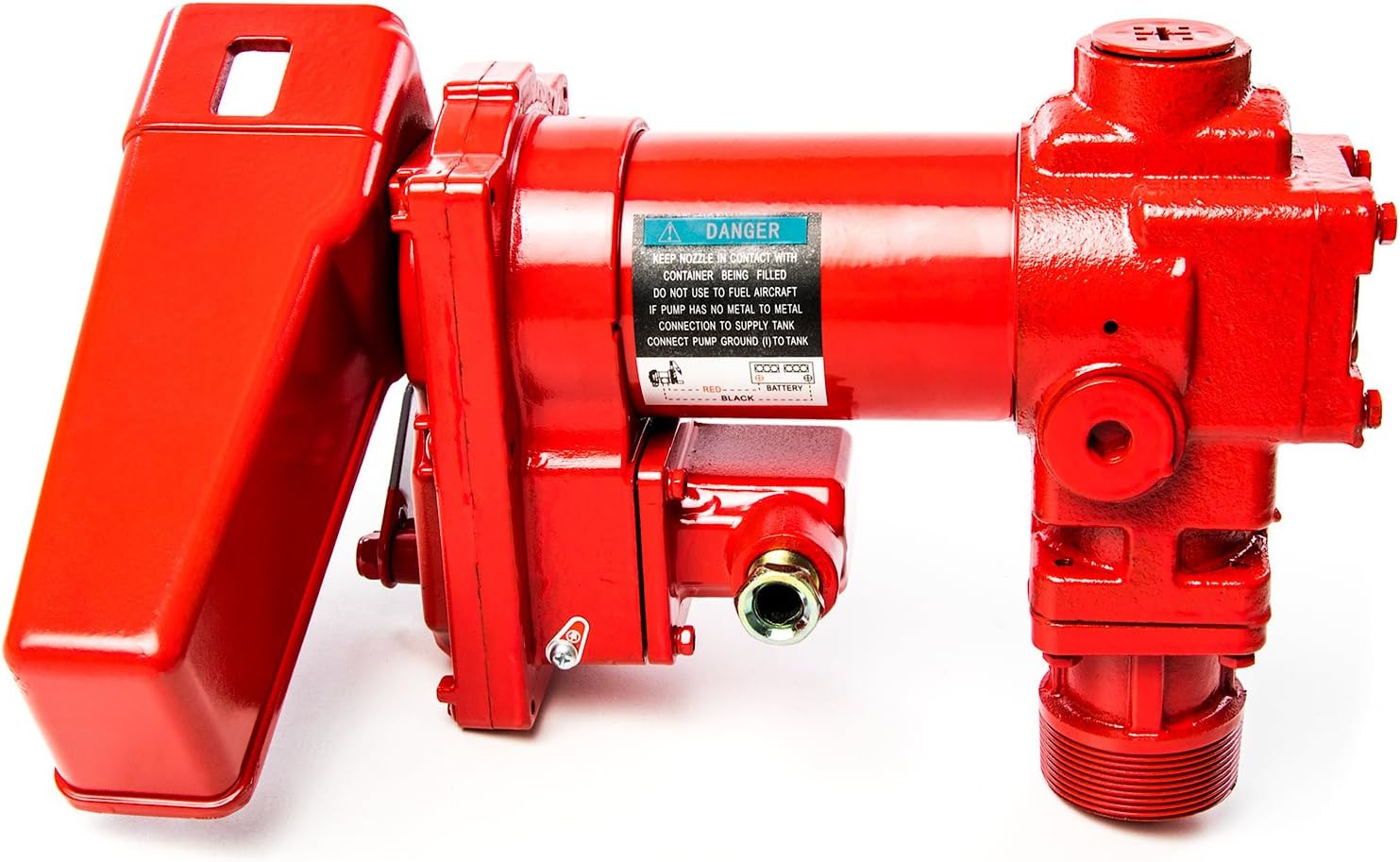 Biltek 12V DC High-Flow 20 GPM Fuel Transfer Pump - Transfer Pump with Fuel Pump Nozzle for Gasoline, Diesel Fuel, Kerosene, Mineral Spirits, Heptane, Hexane, E15, Biodiesel, and Similar Fuels or Oils