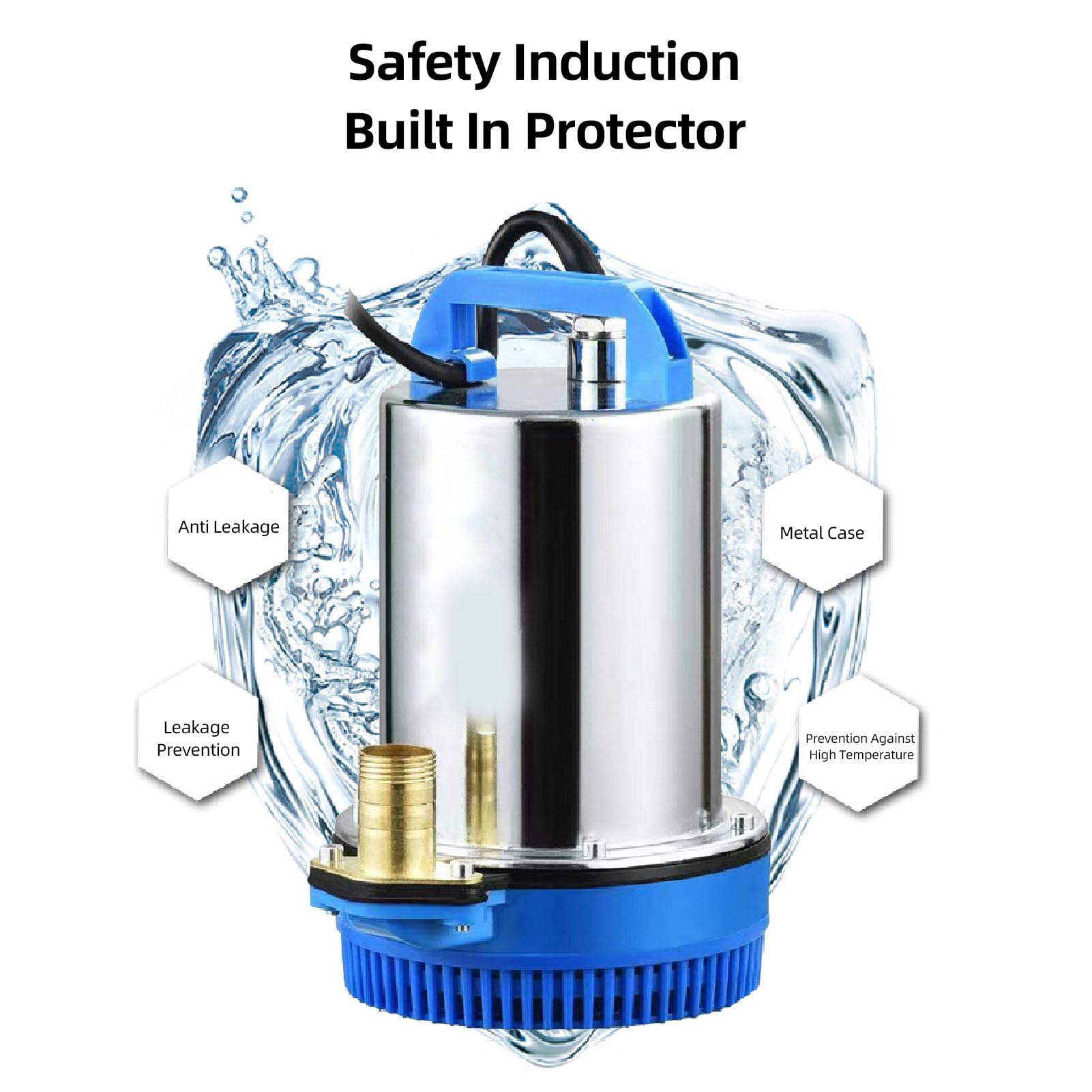 Pompa Sommergibile a Trasmissione Magnetica, Funziona con Energia Solare o Batteria, Pompa di Trasferimento Dell'acqua, per Giardinaggio Stagni Piscine, Acquacoltura