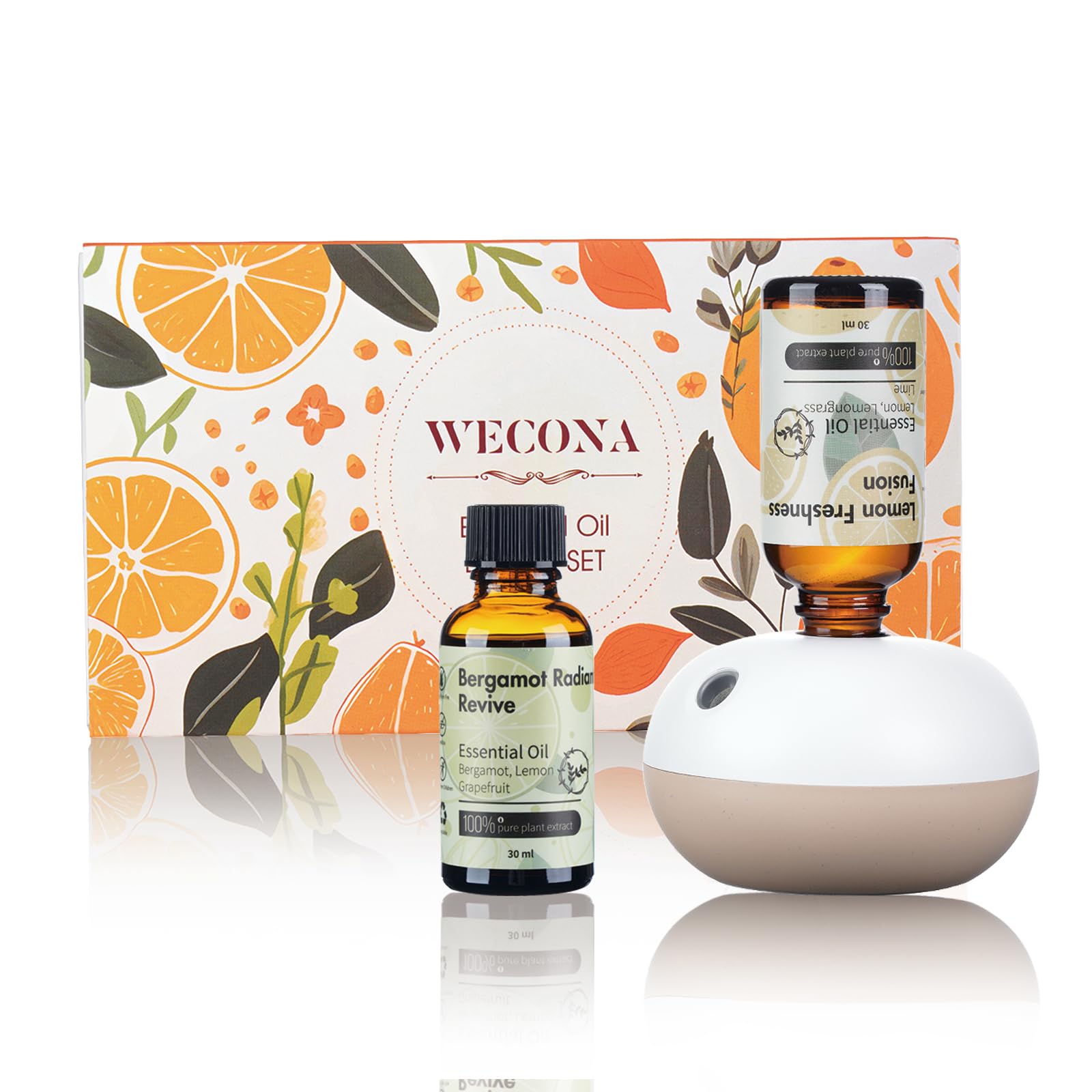 Rechargeable Waterless Oil Diffuser - 2 Mist Modes Essential Oil Diffusers with 2 Essential Oils(30ml) for Home,Car,Office - Scentiment Scent Diffuser Starter Kit