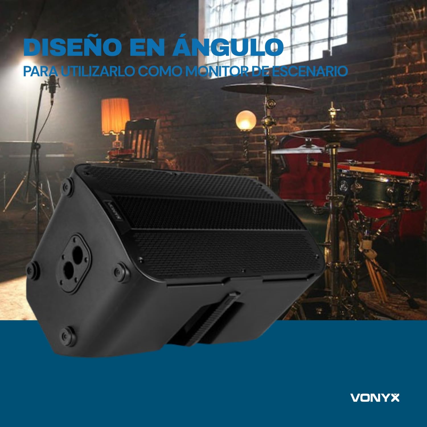 Vonyx VD712A – Altavoz Activo 800W Bluetooth 5.0 con DSP, TWS, biamplificado, Entrada XLR/Jack 6,3 mm, Salida XLR, Soporte 35 mm, Uso como Monitor o PA, para DJ Eventos Directo