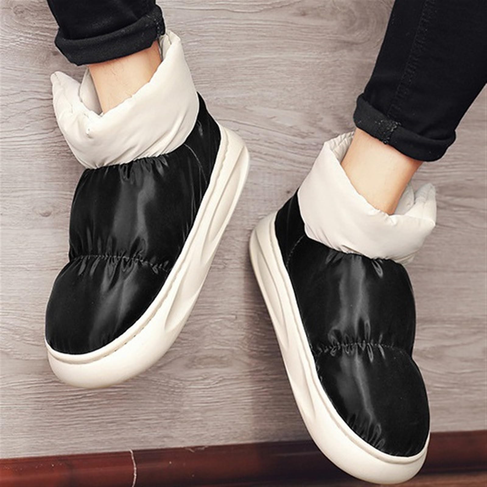 Zapatillas de Hombre Zapatos de algodón con Forro Interior de Tubo Alto para Mujer para Mantenerse abrigados en Invierno con Terciopelo Grueso para Uso doméstico y Exterior. Zapatillas de algodón