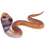 SIENON Realistic Fake Snakes Toy, Soft Rubber Snake Figure Garden Scare Birds and Squirrels, Cobra Action Model Figurines Stress Relief Toys Halloween Prank Props