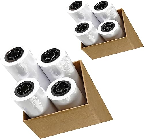 Rollos de papel CAD de 24 pulgadas x 150 pies (4 paquetes 16 rollos) 20 libras. Papel blanco brillante 96 sin recubrimiento en un núcleo de 2