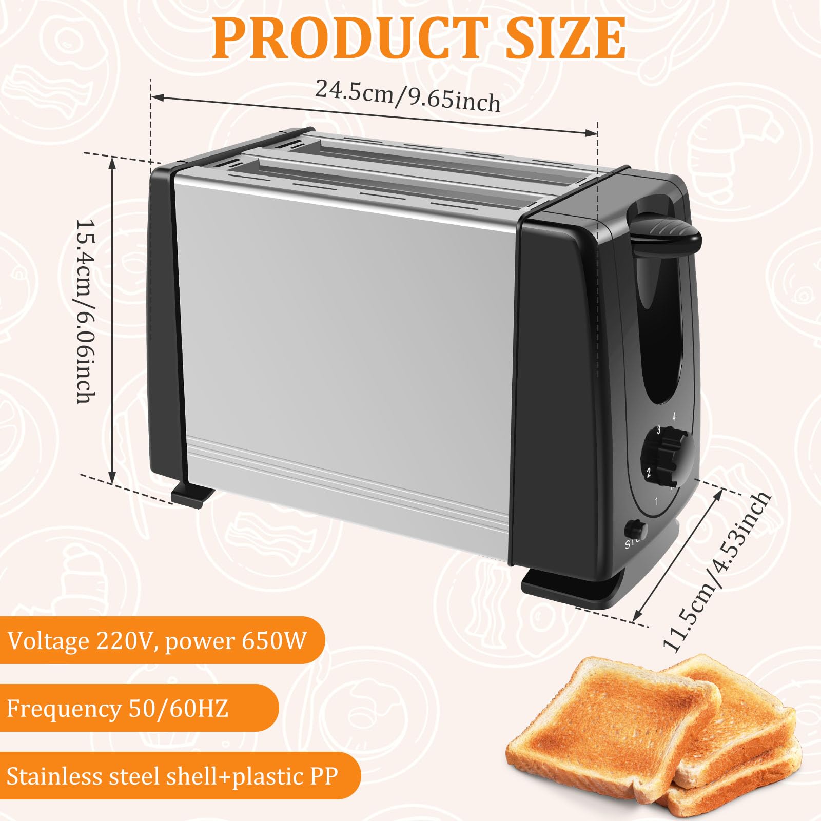 Amazon.com: 2 Slice Toaster Wide Slot, Toaster with 6-Shade Toast
