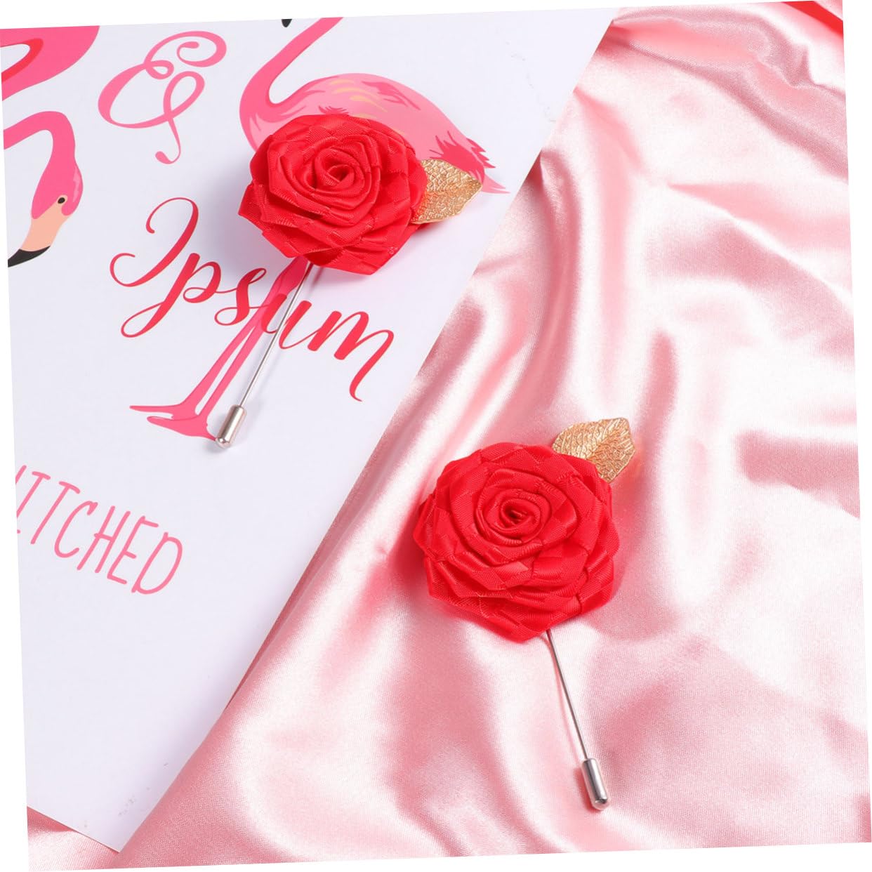 SOIMISS 36pezzi Spille Decorativa Tessuto Forma Di Rosa Per Abbigliamento Spille Per Giacche Vestiti e Accessori Da Cerimonia Rosso