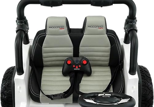 Miniatura 5 de 2021 - Camión explorador de 12 voltios ruedas LED alimentadas por pilas 2 plazas coche de juguete para niños asiento de cuero reproductor de música