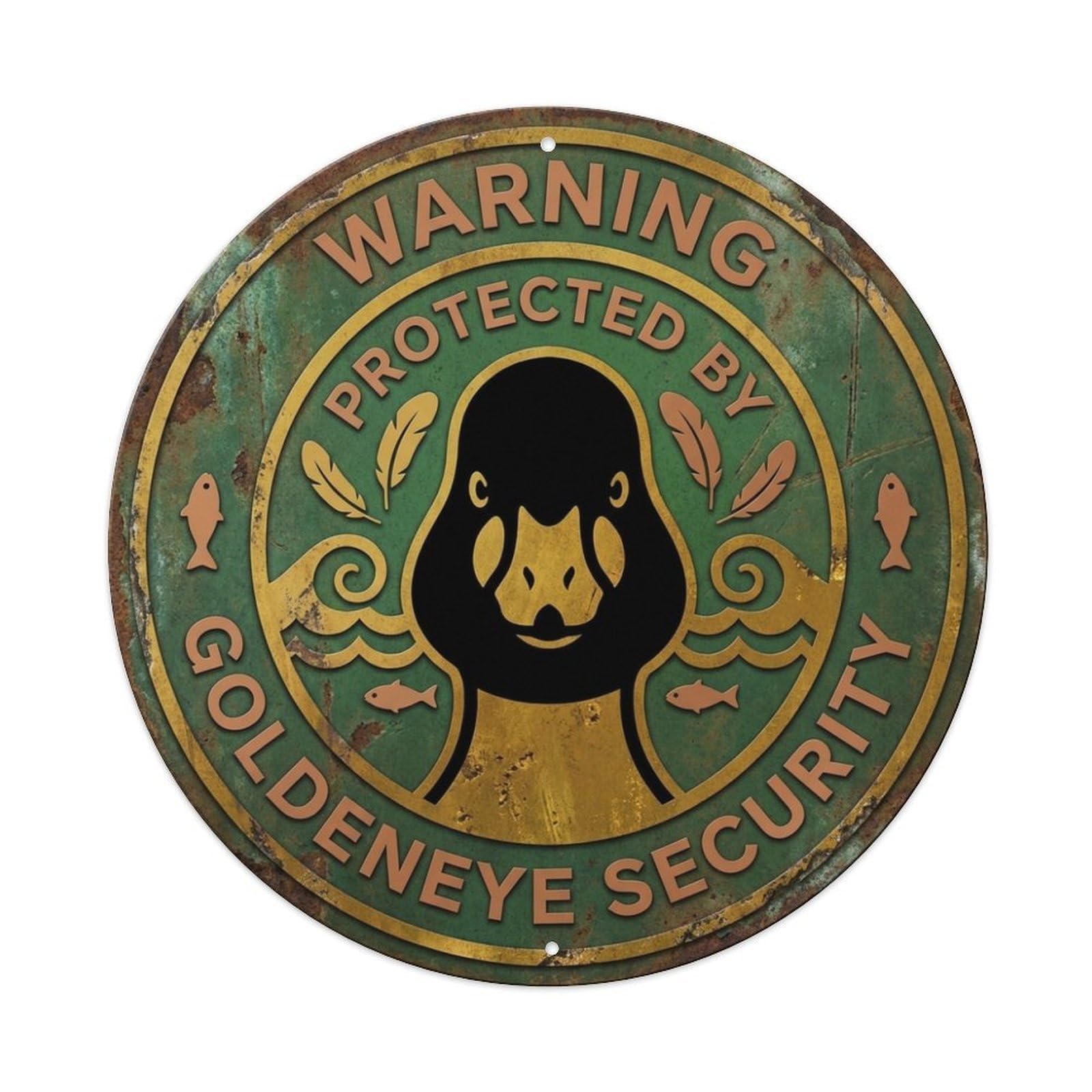 Warning Protected By Bucephala Security Metal Tin Sign