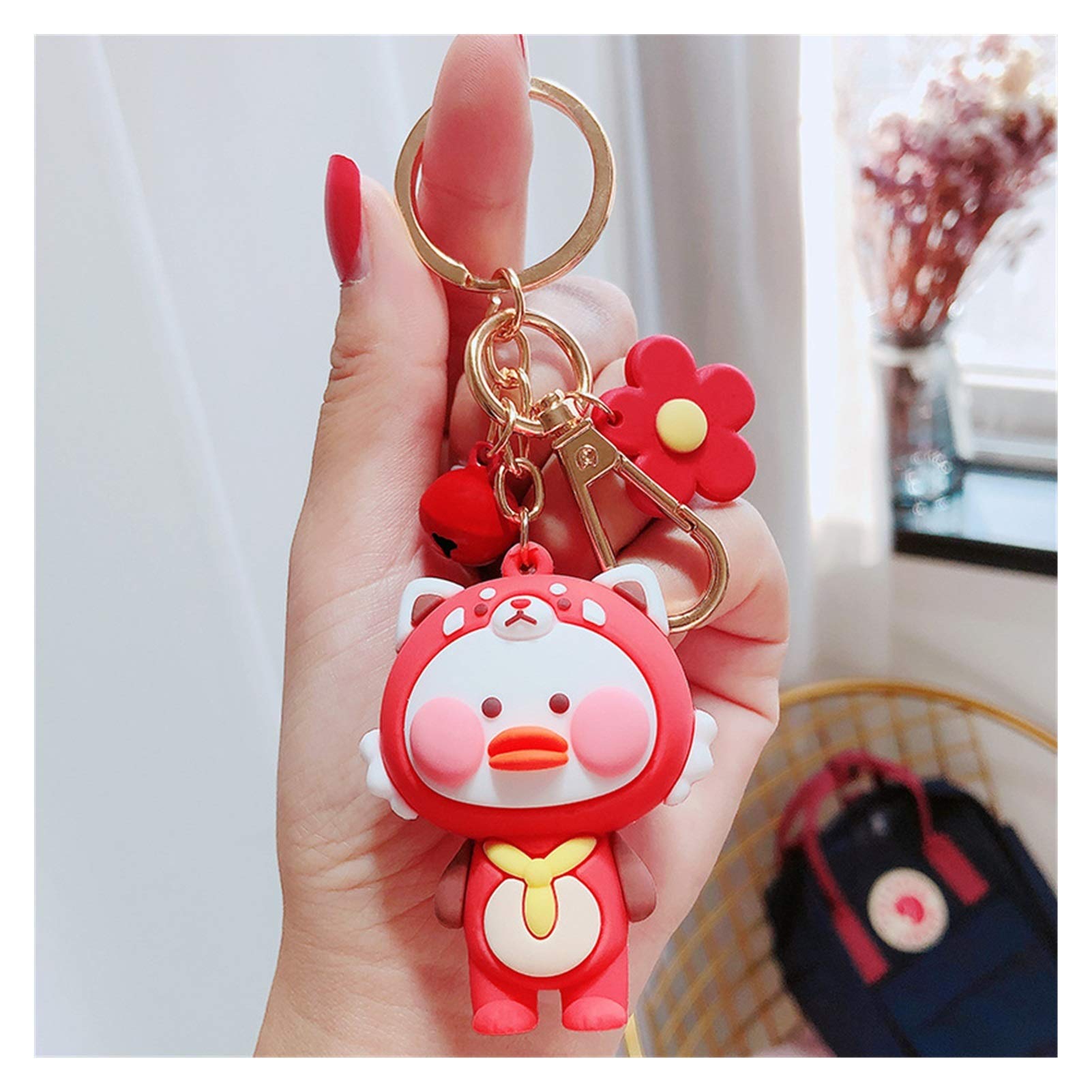 Amazon.co.jp: キーチェーン 韓国のかわいい黄色いアヒルキーホルダーの女性の女の子漫画人形のキーチェーンバッグ車のペンダントキーホルダー  カップルキーリングギフトギフトアクセサリー (Color : Red) : ファッション Safe Zone ベビーサークル キーチェーン 動物 ...