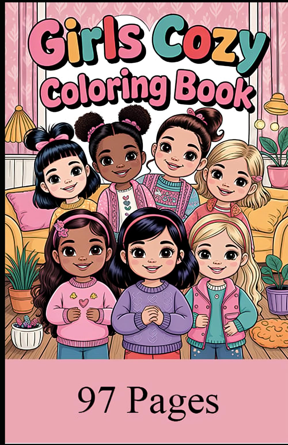 Girls Cozy Coloring Book: Easy Coloring Pages for all Ages - Relaxing and Joyful Moments Girls Will Love