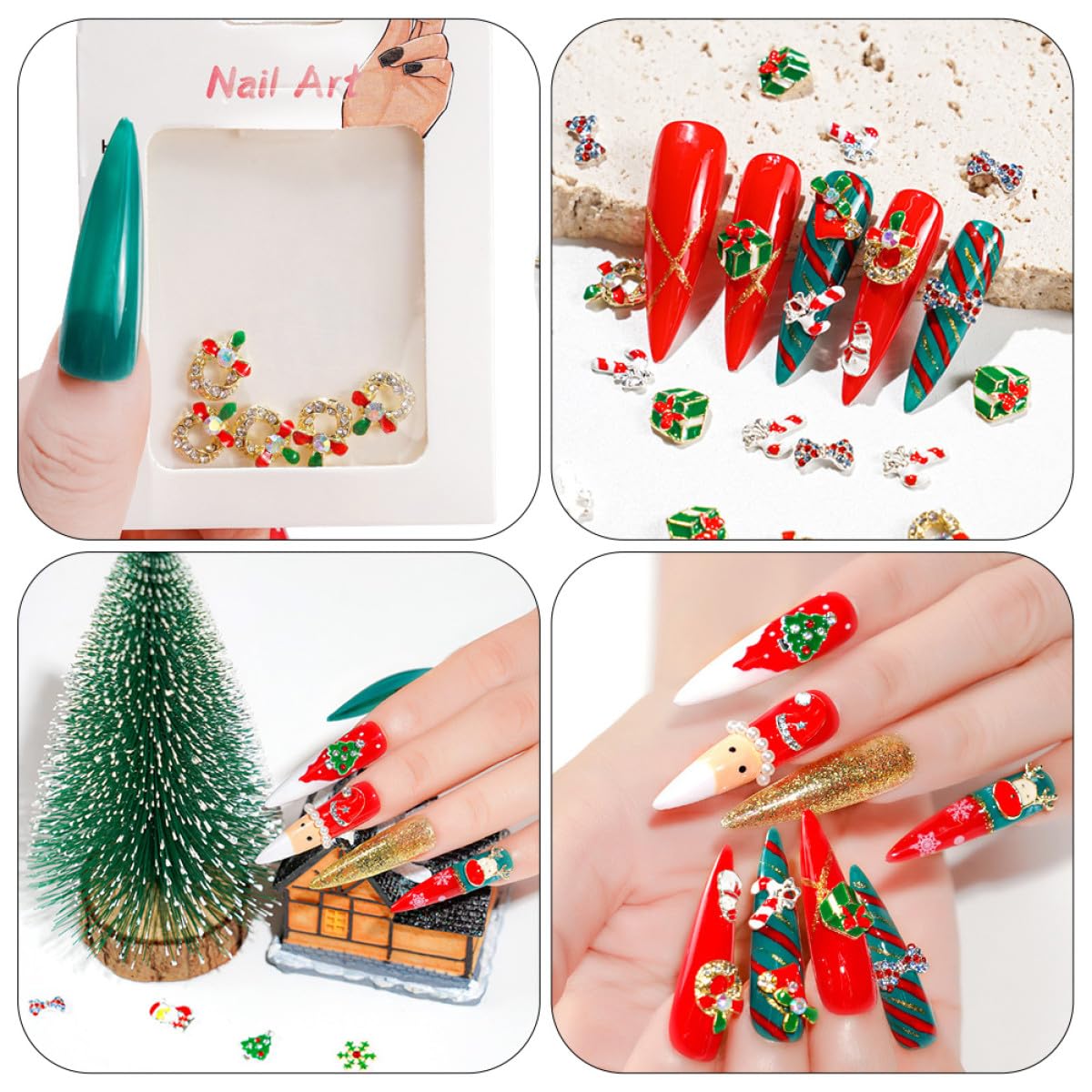 Set Accessori Unghie Candelabro Natalizio Grembiuli Da Pittura Anelli Unghie Unghie Natalizie Healeved