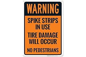 Spike Strips In Use: Tire Damage Will Occur