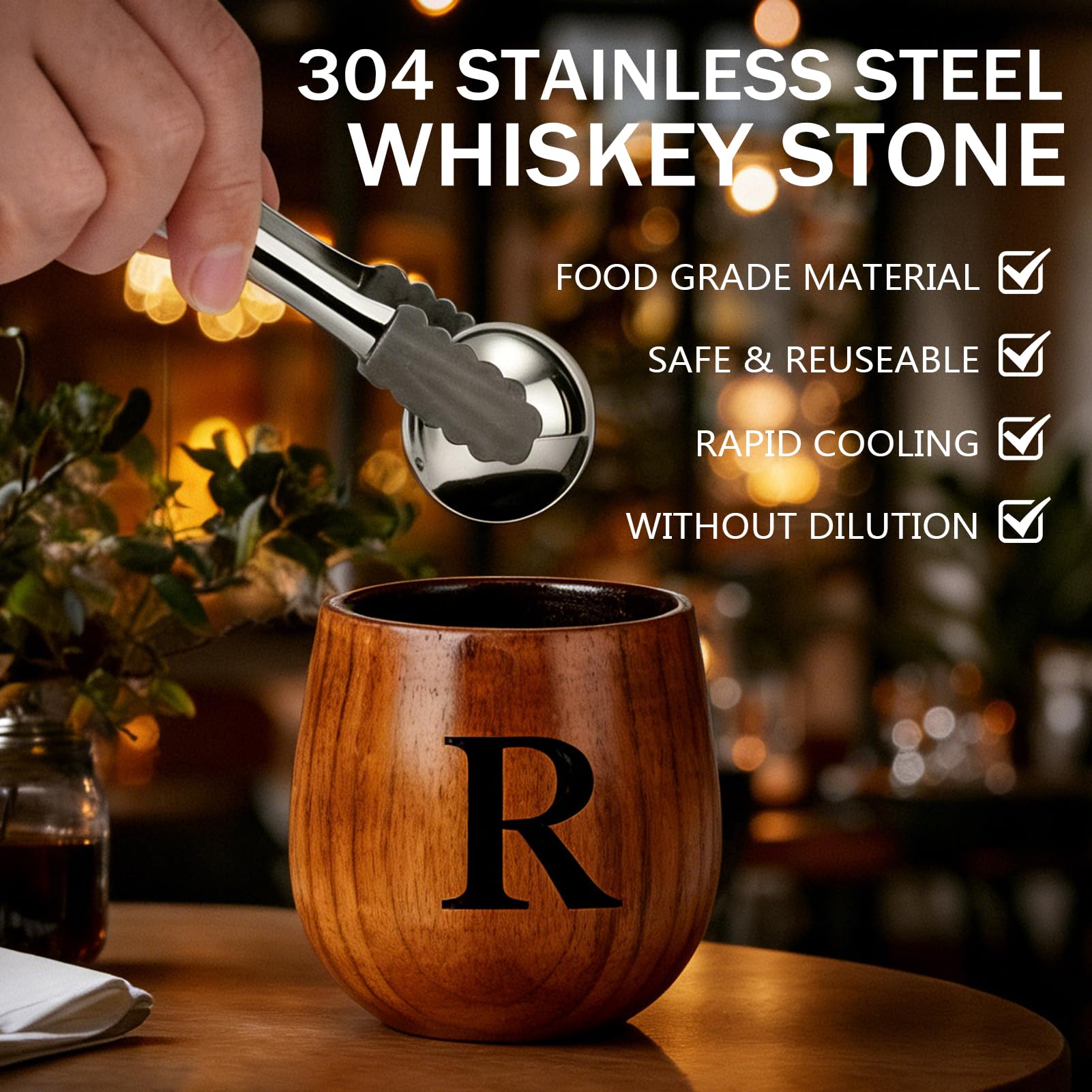 Set Bicchieri Da Whisky in Legno Carbonizzato, Bicchiere Borbone Personalizzato, Bicchiere Da Whisky Isolato, Regali Perfetti Per Uomini Marito, Papà, Amanti Del Whisky, Compleanno (R,300ml)