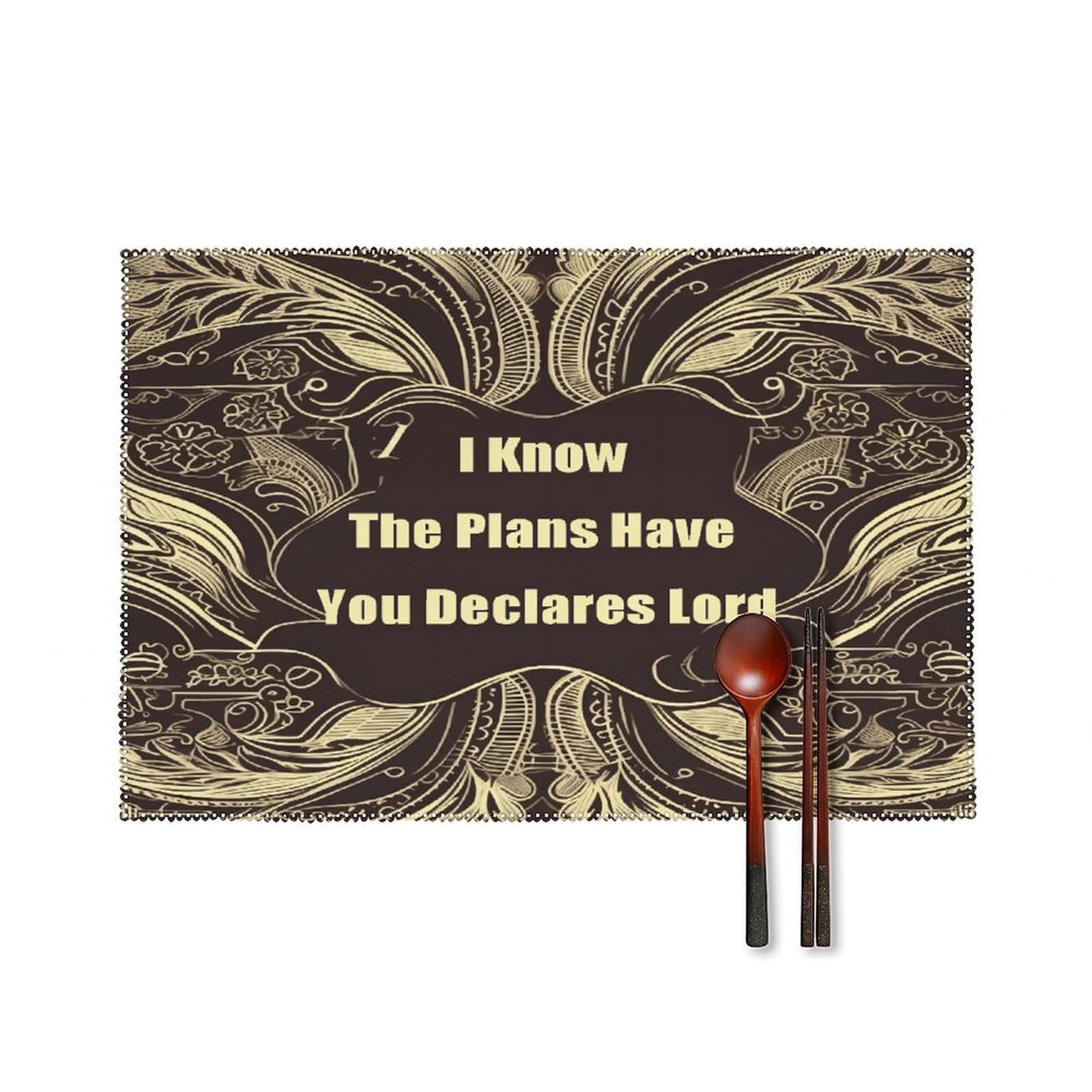 Btcowzrv Style I Know The Plans Have You Declares Lord Canvas Placemats Set Of 6, Wipeable Washable Place Mats For Indoor & Outdoor, Table Mat Decor For Kitchen Dining Party