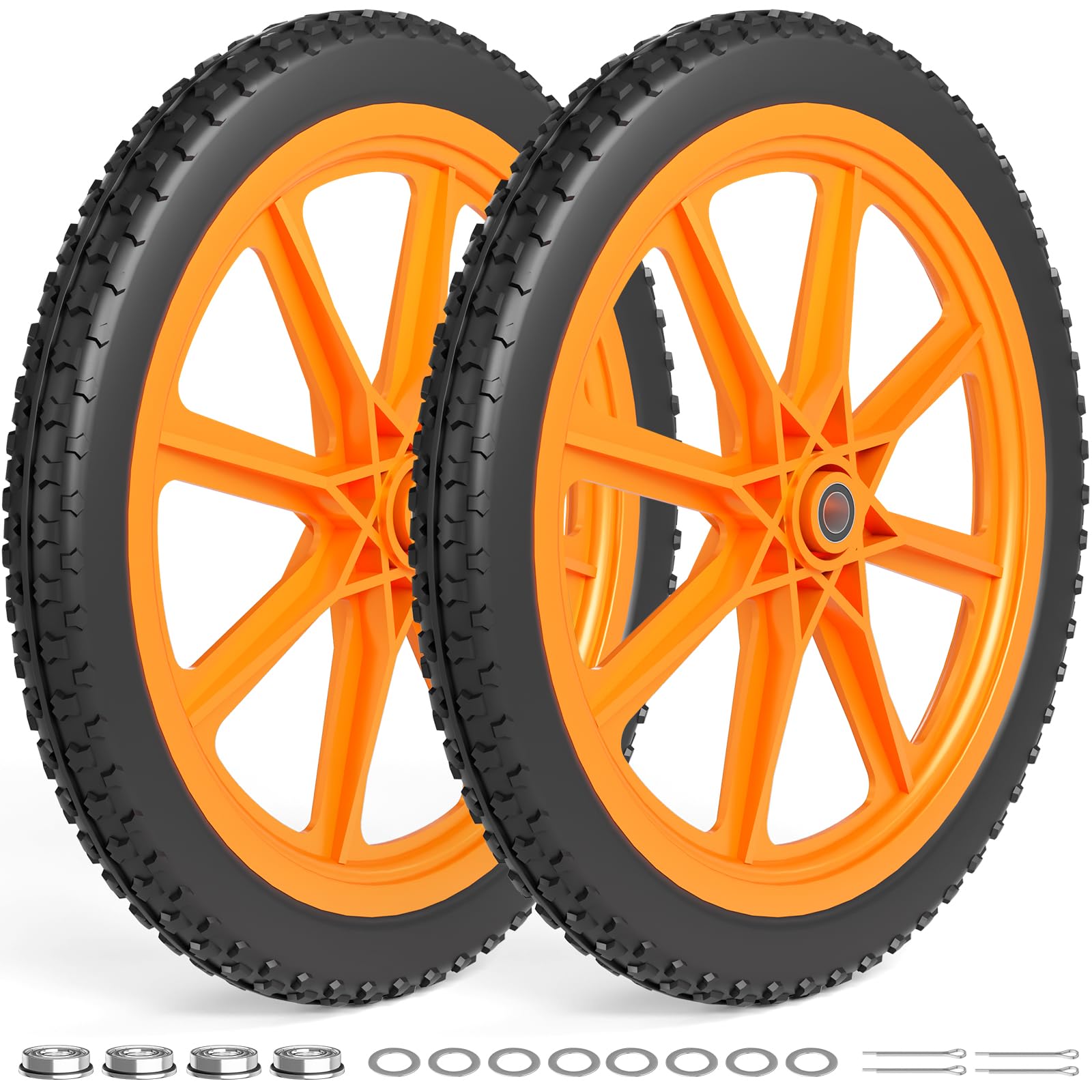 RONPOW 20" Flat Free Wheels Compatible with rubbermaid Wheelbarrows Tires
