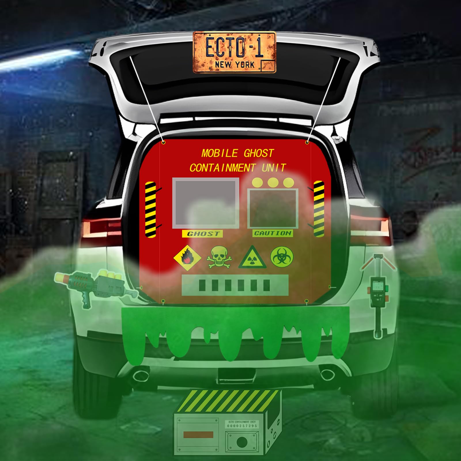 SUV Trunk Decorations or Treats Kit, Halloween Outdoor Trunk Decorations or Treat for Church (Ghost)