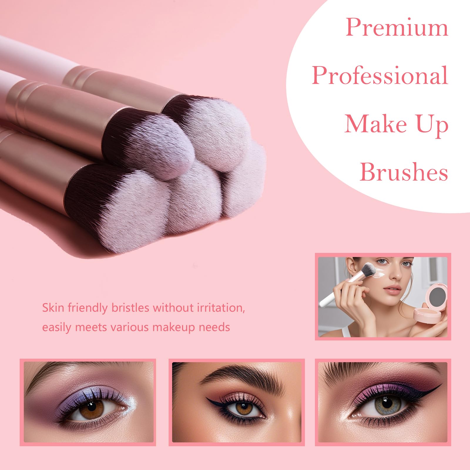 JOFUNOR 8-Piece Makeup Brush Set - Portable Concealer, Blending & Blush Brushes, Essential Beauty Tools for Flawless Makeup Application (AA8)