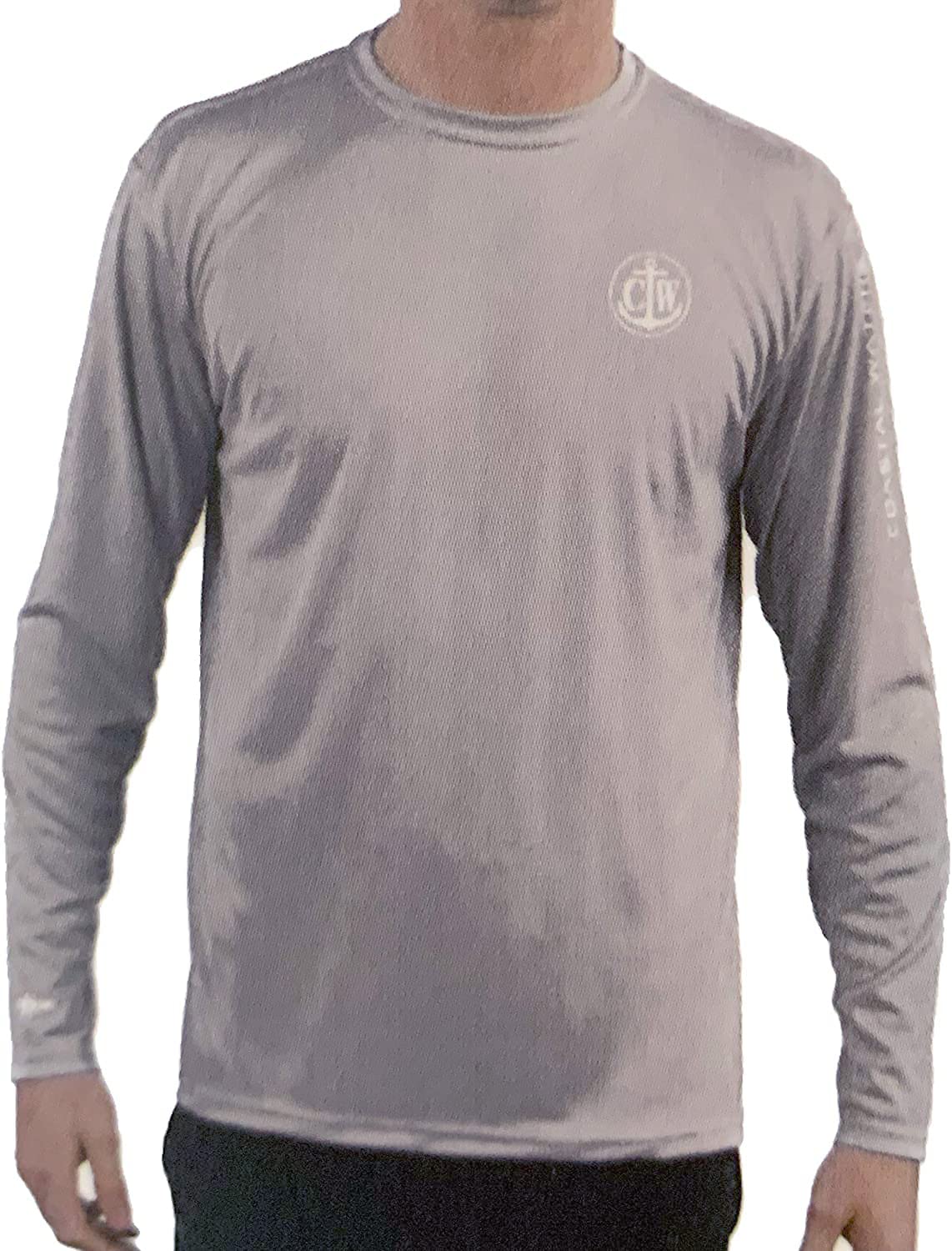 Coastal Waters Supply Co. Men's UPF 40+ Long Sleeve Performance Sun Protection Tee (Cool Grey, Medium)