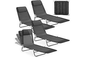 4 Pack PortablePoolLounge Chairs