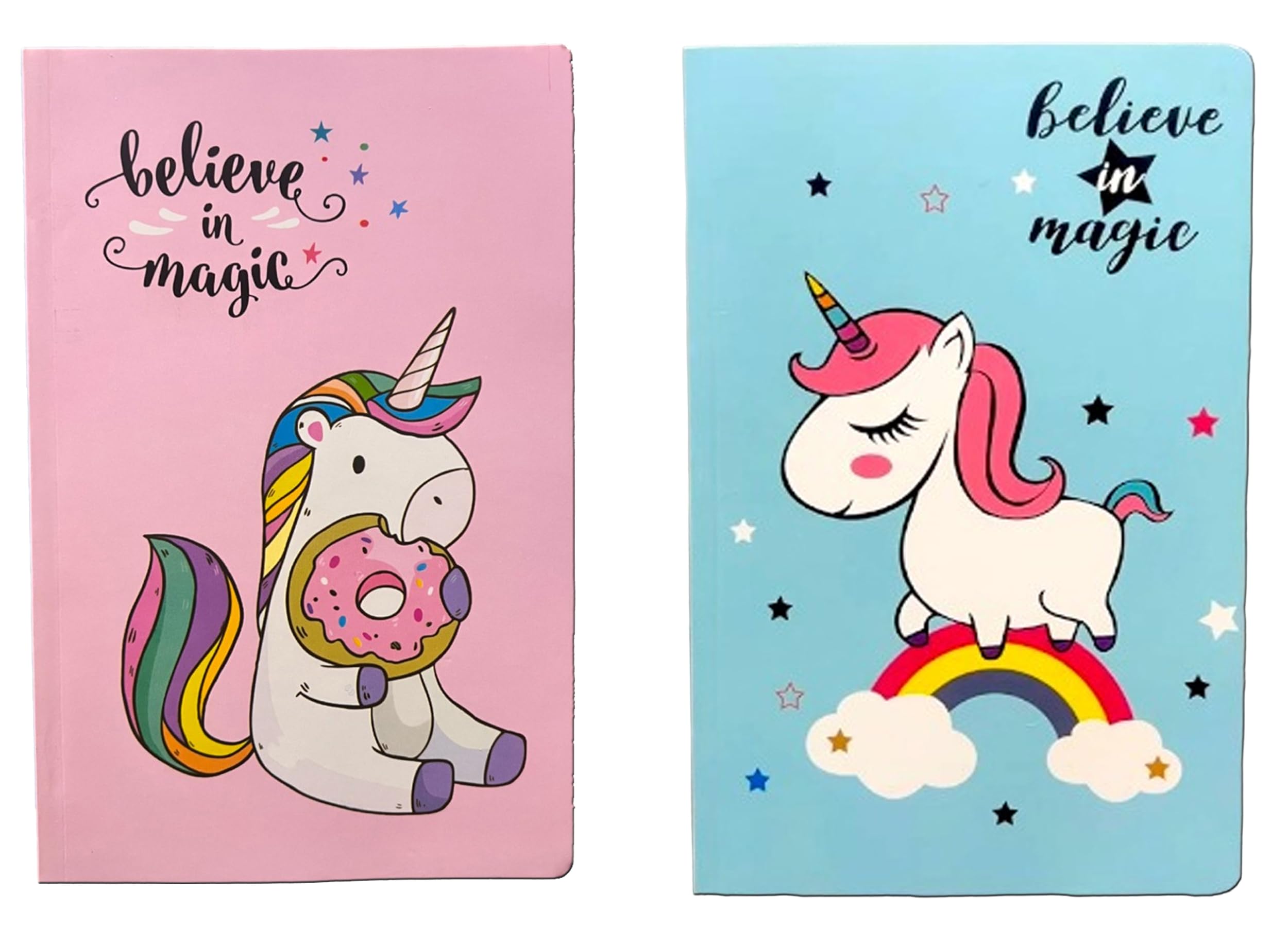 Jiada Pack of 2 Unicorn A5 Perfect Notebooks - 2 Designs - 100