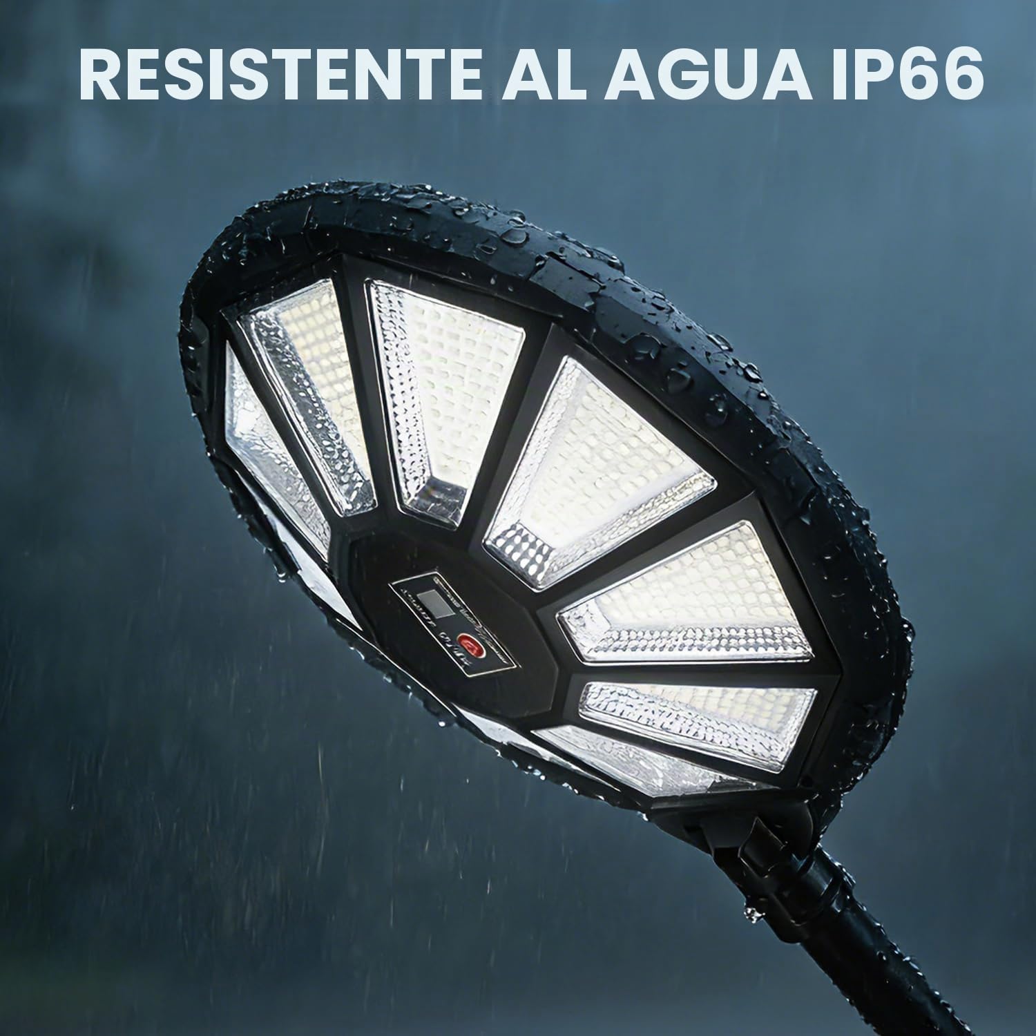 Farolas Solares Exteriores, Potente Farola Solar con Sensor de Movimiento y Mando a Distancia, 6500K Gran Angular de 360° Luces Solares, IP66 Impermeable Foco Solar para Jardín Patio 4 Paquetes