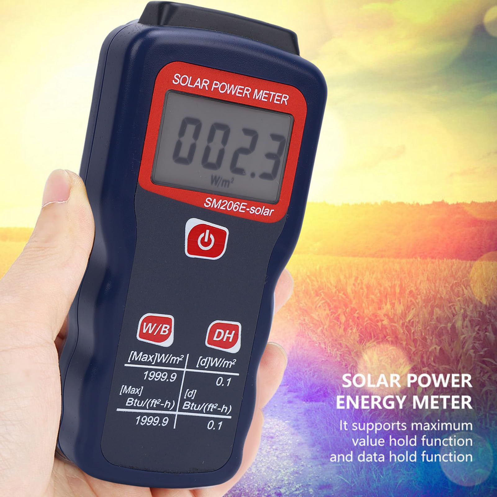 Misuratore Digitale di Energia Solare Strumento Accurato di Misurazione della Luce per la Ricerca Meteorologica e gli Studi Solari Materiale ABS