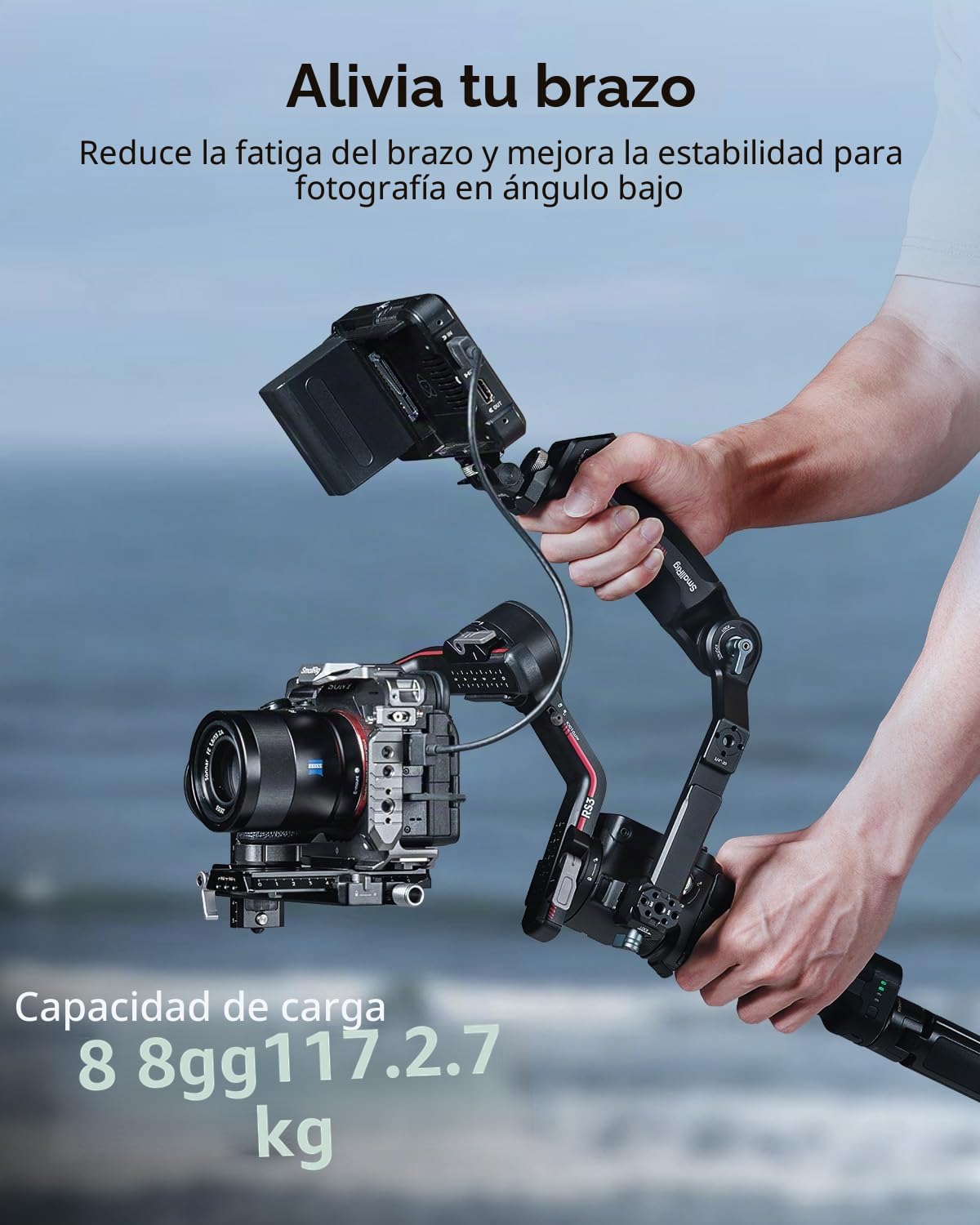 SMALLRIG Empuñadura de Correa para Gimbal DJI RS 2/RSC 2/RS 3/RS 3 Pro/RS 3 Mini/RS 4/RS 4 Pro/RS 4 Mini, Ajustable para Ángulos Bajos, con Enchufe QD